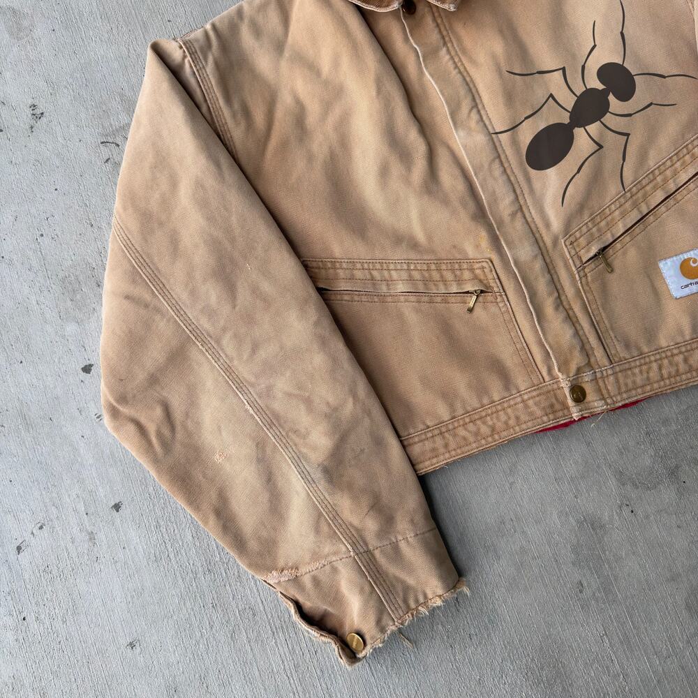 Vintage Y2K Carhartt brown cropped Detroit style work wear jacket - Picture 2 of 8